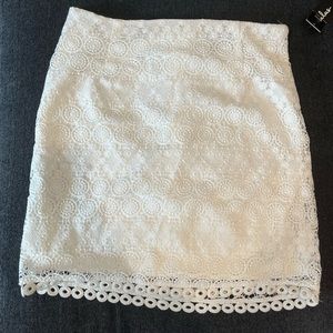 White Crochet Lace Mini Skirt
